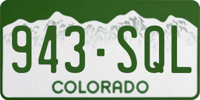 CO license plate 943SQL