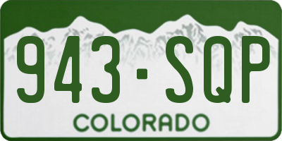 CO license plate 943SQP