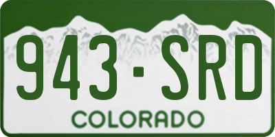 CO license plate 943SRD