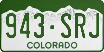 CO license plate 943SRJ