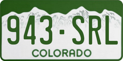 CO license plate 943SRL