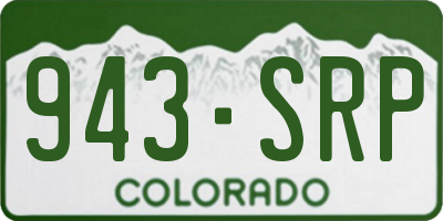 CO license plate 943SRP