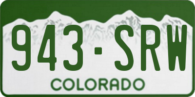 CO license plate 943SRW