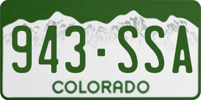 CO license plate 943SSA