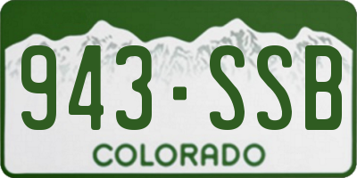 CO license plate 943SSB