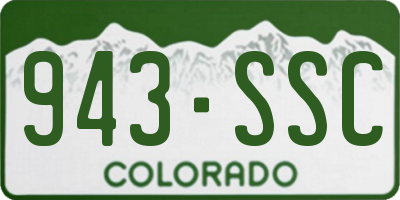 CO license plate 943SSC