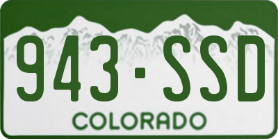 CO license plate 943SSD