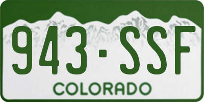 CO license plate 943SSF