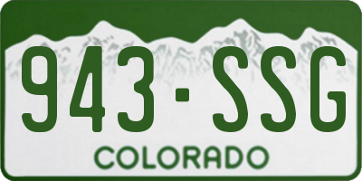 CO license plate 943SSG