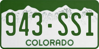 CO license plate 943SSI