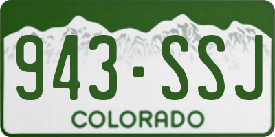 CO license plate 943SSJ