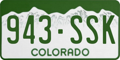CO license plate 943SSK