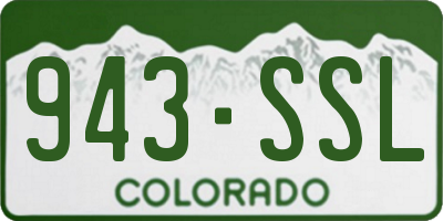 CO license plate 943SSL