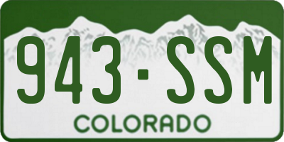 CO license plate 943SSM