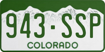 CO license plate 943SSP