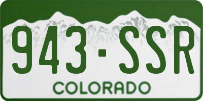 CO license plate 943SSR