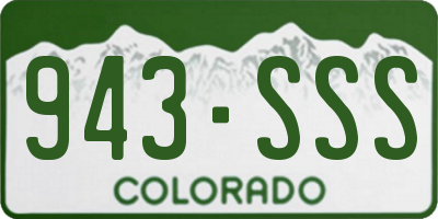 CO license plate 943SSS