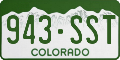 CO license plate 943SST