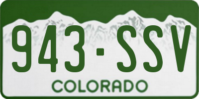 CO license plate 943SSV
