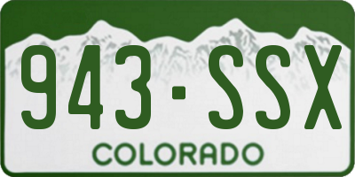 CO license plate 943SSX