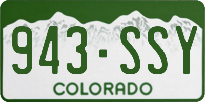 CO license plate 943SSY
