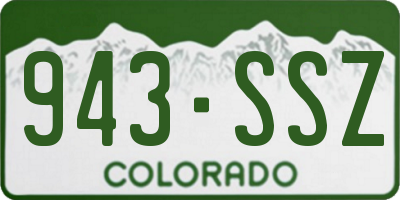 CO license plate 943SSZ
