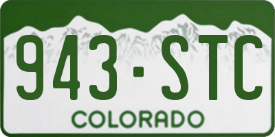CO license plate 943STC