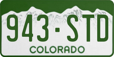 CO license plate 943STD