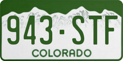 CO license plate 943STF