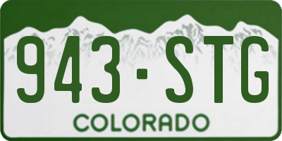 CO license plate 943STG