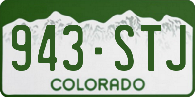 CO license plate 943STJ