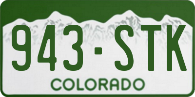 CO license plate 943STK