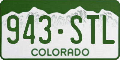 CO license plate 943STL