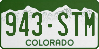 CO license plate 943STM