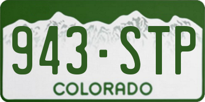 CO license plate 943STP