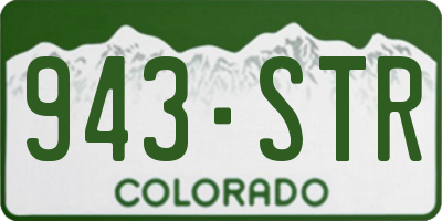 CO license plate 943STR