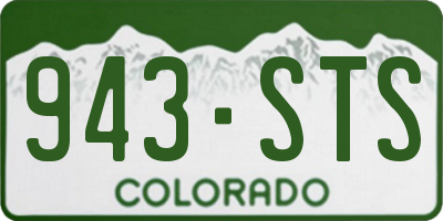 CO license plate 943STS