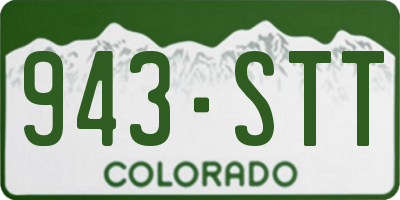 CO license plate 943STT