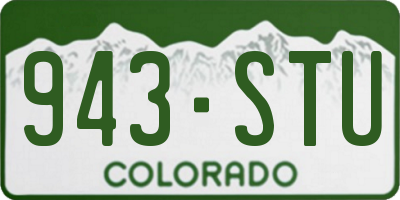 CO license plate 943STU