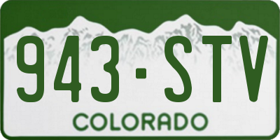 CO license plate 943STV