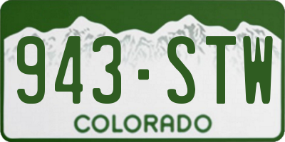 CO license plate 943STW