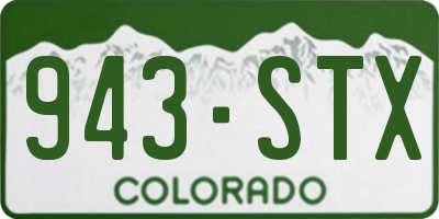 CO license plate 943STX