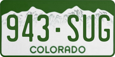 CO license plate 943SUG