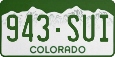 CO license plate 943SUI