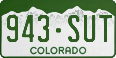 CO license plate 943SUT