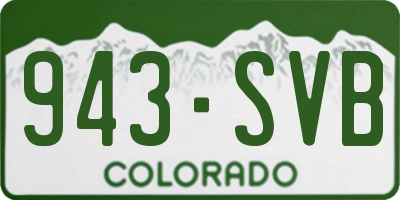 CO license plate 943SVB