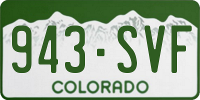 CO license plate 943SVF