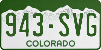 CO license plate 943SVG
