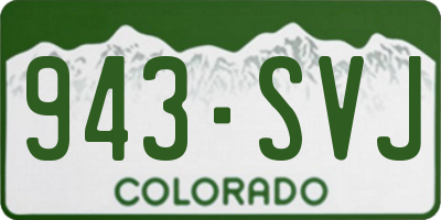 CO license plate 943SVJ