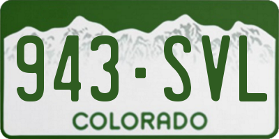 CO license plate 943SVL